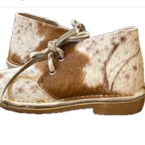 UWEZO 1051 Women’s Calf Hide Hair Boots Brown & White Size 8